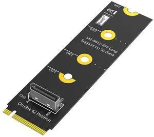 M.2 Key M PCI-e 4.0 x4 to SFF-8611/8612 4i Host Adapter Compatible with NVMe SSD and eGPU (Vertical Long Type B) M.2 Key M PCI-e 4.0 x4 to SFF-8611/8612 4i Host Adapter Compatible with NVMe SSD and eGPU (Vertical Long Type B)
