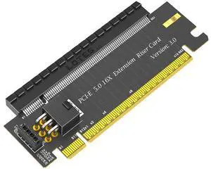 PCI-E 5.0 16X to 16X Height Extension Card 180 Degree Converter Adapter 64GB/S High Speed with ATX 6Pin PWR Connector for GPU Card PCI-E 5.0 16X to 16X Height Extension Card 180 Degree Converter Adapter 64GB/S High Speed with ATX 6Pin PWR Connector for GPU Card