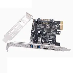 PCI-E Desktop to 4-Port USB3.2 Expansion Card 5Gbps USB-C+A Adapter MCA627 with SATA 15PIN Power Port for 2U Small Chassis / 4U Large Chassis PCI-E Desktop to 4-Port USB3.2 Expansion Card 5Gbps USB-C+A Adapter MCA627 with SATA 15PIN Power Port for 2U Small Chassis / 4U Large Chassis