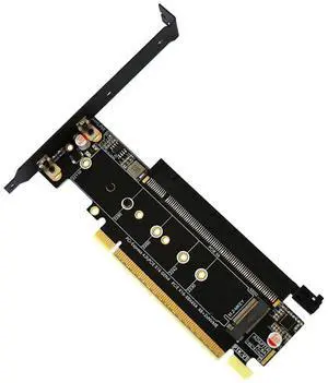 PCIe 4.0 x16 to PCIe x8 + 2* M.2 Mkey Splitter Card Support X8X4X4 PCIe-Bifurcation Compatible with NVMe M Key 2230 2242 2260 2280 22110 SSD (PCB Board) PCIe 4.0 x16 to PCIe x8 + 2* M.2 Mkey Splitter Card Support X8X4X4 PCIe-Bifurcation Compatible with NVMe M Key 2230 2242 2260 2280 22110 SSD (PCB Board)