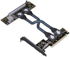 ADT-F34B-F35B PCIE 4.0 x16 to x16 Extension Card Graphics Card Splitter Support 1 to 1/2 Motherboard Bifurcation (F34B-F35B-50cm) ADT-F34B-F35B PCIE 4.0 x16 to x16 Extension Card Graphics Card Splitter Support 1 to 1/2 Motherboard Bifurcation (F34B-F35B-50cm)