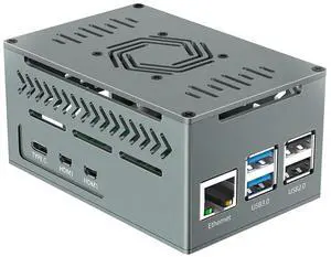 Pi 5 Aluminum Case with PWM Fan Heatsink Compatible with Raspberry Pi 5, X1000 X1001 X1003 N04 N05 PCIe Peripheral Board Pi 5 Aluminum Case with PWM Fan Heatsink Compatible with Raspberry Pi 5, X1000 X1001 X1003 N04 N05 PCIe Peripheral Board