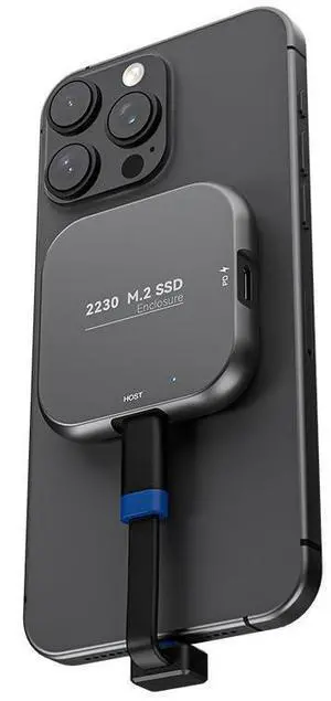 Magnetic Type-C M.2 2230 NVMe Mobile SSD Enclosure Portable SSD Case for Phone Tablet with 100W PD Fast Charging Magnetic Type-C M.2 2230 NVMe Mobile SSD Enclosure Portable SSD Case for Phone Tablet with 100W PD Fast Charging