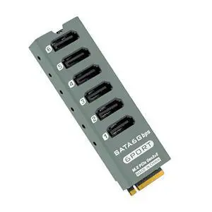 NVME M2 M-Key Riser Card PCIE3.0 X2 to 6Port SATA3.0 6Gbps Expansion Card M.2 to SATA 3.0 Converter Network Storage Hard Disk Adapter NVME M2 M-Key Riser Card PCIE3.0 X2 to 6Port SATA3.0 6Gbps Expansion Card M.2 to SATA 3.0 Converter Network Storage Hard Disk Adapter