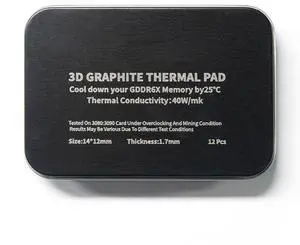 12pcs 40W/m.k 3D Graphite Thermal Pad RTX 3090/3080 Memory Thermal Grease Pad Graphics Card IC Cooling GDDR 6X VRAM Graphene Cooling (12x14x1.7mm) 12pcs 40W/m.k 3D Graphite Thermal Pad RTX 3090/3080 Memory Thermal Grease Pad Graphics Card IC Cooling GDDR 6X VRAM Graphene Cooling (12x14x1.7mm)