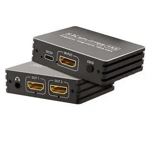 HDMI 2.1 Splitter 1 in 2 Out 8K with Audio Extractor for Xbox Series X/S PS5 8K HDTV HDMI 2.1 Splitter 1 in 2 Out 8K with Audio Extractor for Xbox Series X/S PS5 8K HDTV