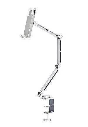Rotatable Holder Stand Tablet Holder Multi-Angle Design Phone Clip Swivel Mount Desktop Aluminum Alloy Cantilever Bed Desk Home Live Folding Bracket Compatible with 4"-13" Phone Tablet (Silver) Rotatable Holder Stand Tablet Holder Multi-Angle Design Phone Clip Swivel Mount Desktop Aluminum Alloy Cantilever Bed Desk Home Live Folding Bracket Compatible with 4"-13" Phone Tablet (Silver)