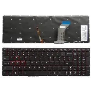 Laptop Replacement US Layout Backlit Keyboard for Lenovo IdeaPad Y700 Y700-15ISK Y700-17ISK Y700-15ACZ, Black Laptop Replacement US Layout Backlit Keyboard for Lenovo IdeaPad Y700 Y700-15ISK Y700-17ISK Y700-15ACZ, Black