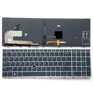 Laptop Replacement US Layout Keyboard for HP EliteBook 850 G5 755 G5 850 G6 L14366-031 L12000-031 with Frame,TrackPoint,Backlit Silver Laptop Replacement US Layout Keyboard for HP EliteBook 850 G5 755 G5 850 G6 L14366-031 L12000-031 with Frame,TrackPoint,Backlit Silver