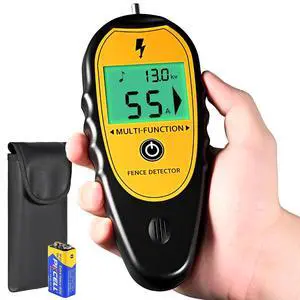 Electric Fence Tester, Digital Electric Fence Tester and Fault Finder, 200V to 15,000V Pulse Voltage Checker Meter, Backlit LCD Display, Beep Alarm Electric Fence Tester, Digital Electric Fence Tester and Fault Finder, 200V to 15,000V Pulse Voltage Checker Meter, Backlit LCD Display, Beep Alarm