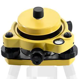 Tribrach with Optical Plummet and Fixed Adapter Carrier, Optical Plummet Adapter with 5/8x11 Thread Mount Screw for Total Station GPS Land Surveying Tool, Yellow Tribrach with Optical Plummet and Fixed Adapter Carrier, Optical Plummet Adapter with 5/8x11 Thread Mount Screw for Total Station GPS Land Surveying Tool, Yellow