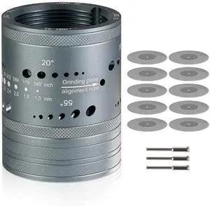 Tungsten Electrode Sharpener Grinder Head, Universal TIG Welding Tool w/Cut-Off Slot | 6 Sizes 8 Angles, 48 Holes, 3 CNC Mandrel,10 Diamond Wheels, Fits for Most Rotary Tool Tungsten Electrode Sharpener Grinder Head, Universal TIG Welding Tool w/Cut-Off Slot | 6 Sizes 8 Angles, 48 Holes, 3 CNC Mandrel,10 Diamond Wheels, Fits for Most Rotary Tool