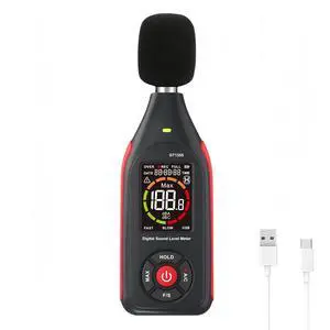 Sound Decibel Meter, Digital Decibel Meter with Data Logging, Rechargeable A/C Weighted Sound Noise Level Meter Recorder with 3-Color Light Alarm & Backlight LCD Display 31,000 Data Record & Export Sound Decibel Meter, Digital Decibel Meter with Data Logging, Rechargeable A/C Weighted Sound Noise Level Meter Recorder with 3-Color Light Alarm & Backlight LCD Display 31,000 Data Record & Export