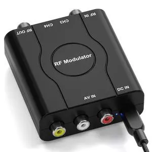 RCA to Coaxial Adapter, RF Coaxial Modulator, CVBS RF Adapter, VHF Converter, Channel 3/4 Switch for Game & Video Hub, DVD, VCR Player, PS2 PS3 PS4 RCA to Coaxial Adapter, RF Coaxial Modulator, CVBS RF Adapter, VHF Converter, Channel 3/4 Switch for Game & Video Hub, DVD, VCR Player, PS2 PS3 PS4