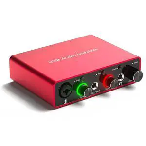 USB Audio Interface for PC, 48V Phantom Power Audio Interface for Computer Recording Music, Podcasting, and Streaming, 24-Bit/192kHz, XLR & 1/4 Combo Connectors, LINE/INST Input USB Audio Interface for PC, 48V Phantom Power Audio Interface for Computer Recording Music, Podcasting, and Streaming, 24-Bit/192kHz, XLR & 1/4 Combo Connectors, LINE/INST Input