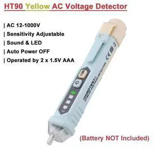 First picture~ HT90 AC Voltage Detector pen Tester Macaron Edition Dual Sensitivity Sound LED Alarm Breakpoint LIVE Null Wire Check(RedHT90 Yellow ) First picture~ HT90 AC Voltage Detector pen Tester Macaron Edition Dual Sensitivity Sound LED Alarm Breakpoint LIVE Null Wire Check(RedHT90 Yellow )