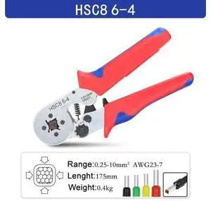 First picture~HSC8 6-6/6-4 pliers Crimp tools set for tube terminal and multifunctional stripping cutting wire pliers mini black tool bag(Gold HSC8 6-4 ) First picture~HSC8 6-6/6-4 pliers Crimp tools set for tube terminal and multifunctional stripping cutting wire pliers mini black tool bag(Gold HSC8 6-4 )
