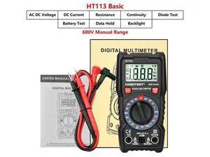 First picture~ Handheld Digital Multimeter 600V 10A AC DC Voltage Current Ohm Hz True RMS Capacitance DMM C/F Tester Multitester(Purple HT113 Basic ) First picture~ Handheld Digital Multimeter 600V 10A AC DC Voltage Current Ohm Hz True RMS Capacitance DMM C/F Tester Multitester(Purple HT113 Basic )