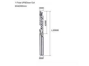 3A UP DOWN Compound One Flute Spiral Carbide Mill Tool Cutters for Compression Wood End Mill Cutter 8X42X80mm 3A UP DOWN Compound One Flute Spiral Carbide Mill Tool Cutters for Compression Wood End Mill Cutter 8X42X80mm