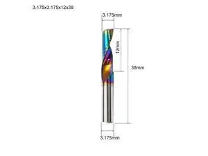 Flute for Aluminum Milling Cutter DLC Coated Colorful Aluminum Profile Composite Cutting Head Engraving Machine(10 pieces (3.175X12x38mm Flute for Aluminum Milling Cutter DLC Coated Colorful Aluminum Profile Composite Cutting Head Engraving Machine(10 pieces (3.175X12x38mm