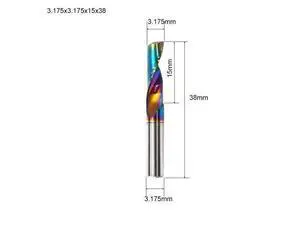Flute for Aluminum Milling Cutter DLC Coated Colorful Aluminum Profile Composite Cutting Head Engraving Machine(5 pieces (3.175X15x38mm Flute for Aluminum Milling Cutter DLC Coated Colorful Aluminum Profile Composite Cutting Head Engraving Machine(5 pieces (3.175X15x38mm