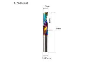 Flute for Aluminum Milling Cutter DLC Coated Colorful Aluminum Profile Composite Cutting Head Engraving Machine(5 pieces (3.175X1.5X5mm Flute for Aluminum Milling Cutter DLC Coated Colorful Aluminum Profile Composite Cutting Head Engraving Machine(5 pieces (3.175X1.5X5mm