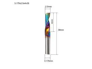 Flute for Aluminum Milling Cutter DLC Coated Colorful Aluminum Profile Composite Cutting Head Engraving Machine(5 pieces (3.175X2.5X4mm Flute for Aluminum Milling Cutter DLC Coated Colorful Aluminum Profile Composite Cutting Head Engraving Machine(5 pieces (3.175X2.5X4mm