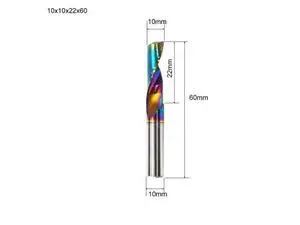 Flute for Aluminum Milling Cutter DLC Coated Colorful Aluminum Profile Composite Cutting Head Engraving Machine(1 pieces) (10x22x60mm) Flute for Aluminum Milling Cutter DLC Coated Colorful Aluminum Profile Composite Cutting Head Engraving Machine(1 pieces) (10x22x60mm)