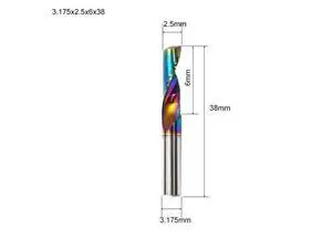 Flute for Aluminum Milling Cutter DLC Coated Colorful Aluminum Profile Composite Cutting Head Engraving Machine(10 pieces (3.175X2.5X6mm Flute for Aluminum Milling Cutter DLC Coated Colorful Aluminum Profile Composite Cutting Head Engraving Machine(10 pieces (3.175X2.5X6mm