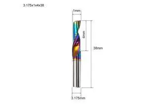 Flute for Aluminum Milling Cutter DLC Coated Colorful Aluminum Profile Composite Cutting Head Engraving Machine(5 pieces (3.175X1X4mm Flute for Aluminum Milling Cutter DLC Coated Colorful Aluminum Profile Composite Cutting Head Engraving Machine(5 pieces (3.175X1X4mm