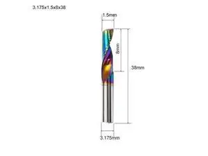 Flute for Aluminum Milling Cutter DLC Coated Colorful Aluminum Profile Composite Cutting Head Engraving Machine(10 pieces (3.175X1.5X8mm Flute for Aluminum Milling Cutter DLC Coated Colorful Aluminum Profile Composite Cutting Head Engraving Machine(10 pieces (3.175X1.5X8mm