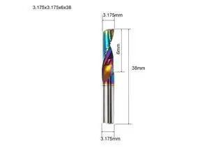 Flute for Aluminum Milling Cutter DLC Coated Colorful Aluminum Profile Composite Cutting Head Engraving Machine(5 pieces (3.175X6x38mm Flute for Aluminum Milling Cutter DLC Coated Colorful Aluminum Profile Composite Cutting Head Engraving Machine(5 pieces (3.175X6x38mm