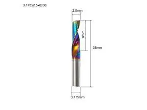 Flute for Aluminum Milling Cutter DLC Coated Colorful Aluminum Profile Composite Cutting Head Engraving Machine(10 pieces (3.175X2.5X8mm Flute for Aluminum Milling Cutter DLC Coated Colorful Aluminum Profile Composite Cutting Head Engraving Machine(10 pieces (3.175X2.5X8mm