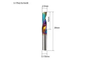 Flute for Aluminum Milling Cutter DLC Coated Colorful Aluminum Profile Composite Cutting Head Engraving Machine(10 pieces (3.175X2.5X12mm Flute for Aluminum Milling Cutter DLC Coated Colorful Aluminum Profile Composite Cutting Head Engraving Machine(10 pieces (3.175X2.5X12mm