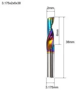 Flute for Aluminum Milling Cutter DLC Coated Colorful Aluminum Profile Composite Cutting Head Engraving Machine(10 pieces (3.175X2X6mm Flute for Aluminum Milling Cutter DLC Coated Colorful Aluminum Profile Composite Cutting Head Engraving Machine(10 pieces (3.175X2X6mm