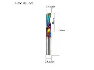 Flute for Aluminum Milling Cutter DLC Coated Colorful Aluminum Profile Composite Cutting Head Engraving Machine(5 pieces (3.175X17x38mm Flute for Aluminum Milling Cutter DLC Coated Colorful Aluminum Profile Composite Cutting Head Engraving Machine(5 pieces (3.175X17x38mm