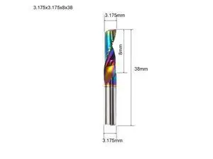 Flute for Aluminum Milling Cutter DLC Coated Colorful Aluminum Profile Composite Cutting Head Engraving Machine(5 pieces (3.175X8x38mm Flute for Aluminum Milling Cutter DLC Coated Colorful Aluminum Profile Composite Cutting Head Engraving Machine(5 pieces (3.175X8x38mm