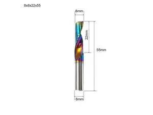 Flute for Aluminum Milling Cutter DLC Coated Colorful Aluminum Profile Composite Cutting Head Engraving Machine(1 pieces) (8x22x55mm) Flute for Aluminum Milling Cutter DLC Coated Colorful Aluminum Profile Composite Cutting Head Engraving Machine(1 pieces) (8x22x55mm)