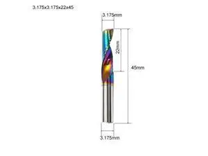 Flute for Aluminum Milling Cutter DLC Coated Colorful Aluminum Profile Composite Cutting Head Engraving Machine(5 pieces (3.175X22x45mm Flute for Aluminum Milling Cutter DLC Coated Colorful Aluminum Profile Composite Cutting Head Engraving Machine(5 pieces (3.175X22x45mm