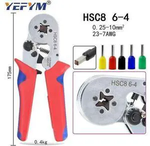 First picture~HSC8 6-4 ferrule Crimping pliers 0.25-10mm² Automatic crimping wire crimper tools mini electrician suit kit with terminals box(Gold HSC8 6-4 ) First picture~HSC8 6-4 ferrule Crimping pliers 0.25-10mm² Automatic crimping wire crimper tools mini electrician suit kit with terminals box(Gold HSC8 6-4 )