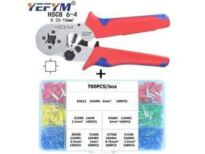 First picture~HSC8 6-4 ferrule Crimping pliers 0.25-10mm² Automatic crimping wire crimper tools mini electrician suit kit with terminals box(Green, Purple HSC8 6-4 700H ) First picture~HSC8 6-4 ferrule Crimping pliers 0.25-10mm² Automatic crimping wire crimper tools mini electrician suit kit with terminals box(Green, Purple HSC8 6-4 700H )