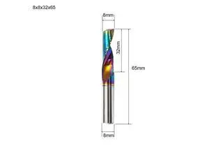 Flute for Aluminum Milling Cutter DLC Coated Colorful Aluminum Profile Composite Cutting Head Engraving Machine(1 pieces) (8x32x65mm) Flute for Aluminum Milling Cutter DLC Coated Colorful Aluminum Profile Composite Cutting Head Engraving Machine(1 pieces) (8x32x65mm)
