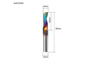 Flute for Aluminum Milling Cutter DLC Coated Colorful Aluminum Profile Composite Cutting Head Engraving Machine(5 pieces (4x10x45mm Flute for Aluminum Milling Cutter DLC Coated Colorful Aluminum Profile Composite Cutting Head Engraving Machine(5 pieces (4x10x45mm
