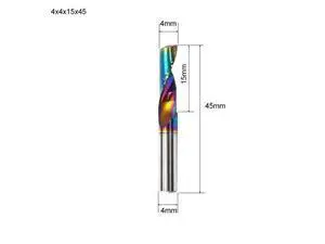 Flute for Aluminum Milling Cutter DLC Coated Colorful Aluminum Profile Composite Cutting Head Engraving Machine(5 pieces (4x15x45mm Flute for Aluminum Milling Cutter DLC Coated Colorful Aluminum Profile Composite Cutting Head Engraving Machine(5 pieces (4x15x45mm