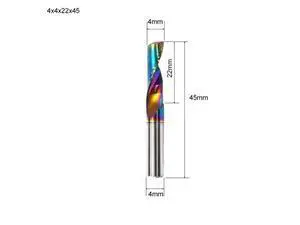 Flute for Aluminum Milling Cutter DLC Coated Colorful Aluminum Profile Composite Cutting Head Engraving Machine(5 pieces (4x22x45mm Flute for Aluminum Milling Cutter DLC Coated Colorful Aluminum Profile Composite Cutting Head Engraving Machine(5 pieces (4x22x45mm