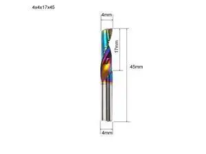 Flute for Aluminum Milling Cutter DLC Coated Colorful Aluminum Profile Composite Cutting Head Engraving Machine(5 pieces (4x17x45mm Flute for Aluminum Milling Cutter DLC Coated Colorful Aluminum Profile Composite Cutting Head Engraving Machine(5 pieces (4x17x45mm