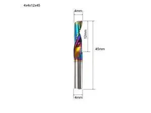 Flute for Aluminum Milling Cutter DLC Coated Colorful Aluminum Profile Composite Cutting Head Engraving Machine(5 pieces (4x12x45mm Flute for Aluminum Milling Cutter DLC Coated Colorful Aluminum Profile Composite Cutting Head Engraving Machine(5 pieces (4x12x45mm
