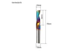 Flute for Aluminum Milling Cutter DLC Coated Colorful Aluminum Profile Composite Cutting Head Engraving Machine(1 pieces (10x32x70mm Flute for Aluminum Milling Cutter DLC Coated Colorful Aluminum Profile Composite Cutting Head Engraving Machine(1 pieces (10x32x70mm