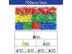 First picture~Boxed tubular terminal various styles electrical wiring connector crimping insulated tube terminals set for 0.5mm²-10mm² wire(Brown 700Pcs box ) First picture~Boxed tubular terminal various styles electrical wiring connector crimping insulated tube terminals set for 0.5mm²-10mm² wire(Brown 700Pcs box )