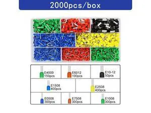 First picture~Boxed tubular terminal various styles electrical wiring connector crimping insulated tube terminals set for 0.5mm²-10mm² wire(Blue 2000Pcs box ) First picture~Boxed tubular terminal various styles electrical wiring connector crimping insulated tube terminals set for 0.5mm²-10mm² wire(Blue 2000Pcs box )